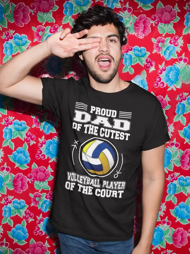 Ultrabasic Men's T-Shirt Proud Dad Of The Cutest Volleyball Player Of The Court 1