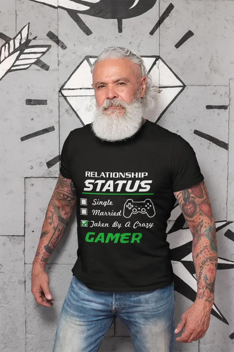 Ultrabasic Men's T-Shirt Relationship Status Taken By Crazy Gamer - Humor Tees 1