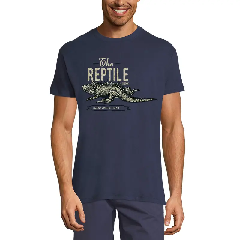 Ultrabasic Men's T-Shirt Reptile Lover - Lizards Make Me Happy Animal Shirt 1