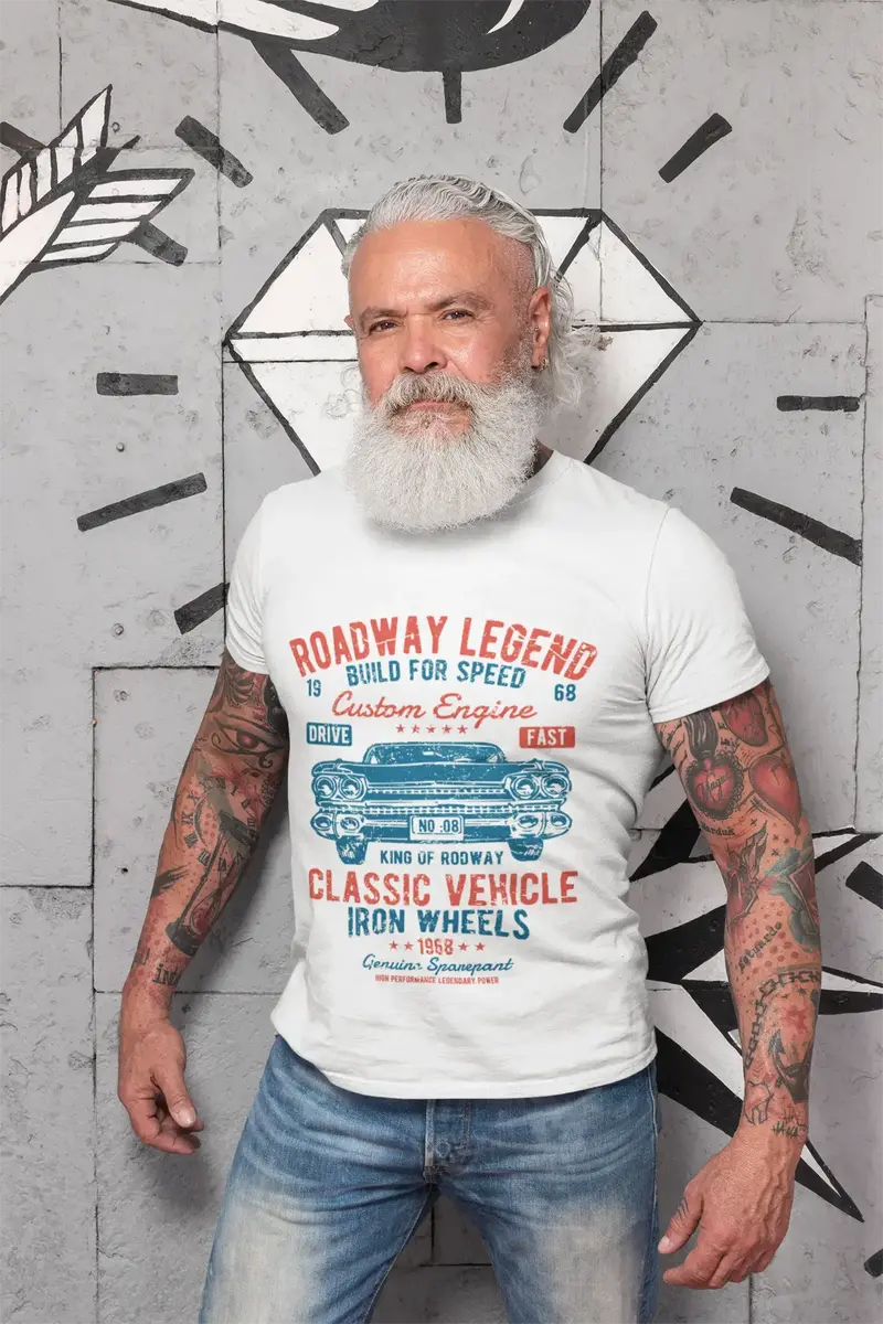 Ultrabasic Men's T-Shirt Roadway Legend - King Of Roadway - Iron Wheels 1968 Tee Shirt 1