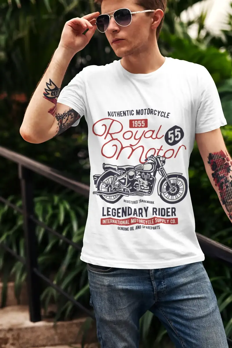 Ultrabasic Men's T-Shirt Royal Motor Since 1955 - Legendary Rider Motorcycle Tee Shirt 1