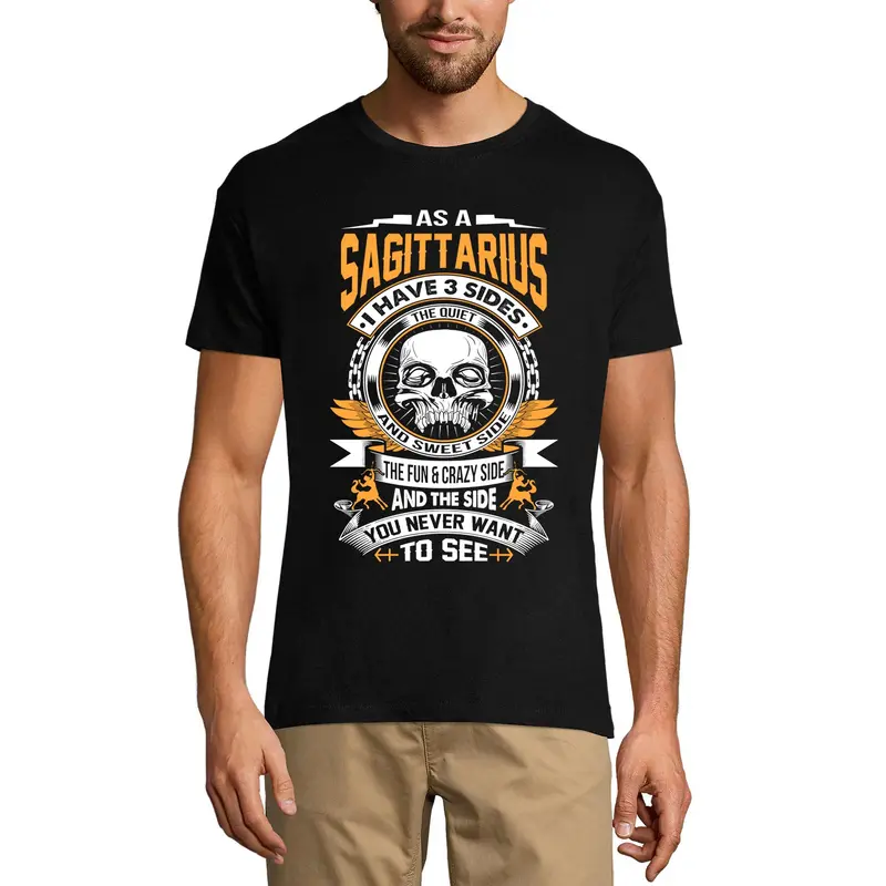 Ultrabasic Men's T-Shirt Sagittarius Have 3 Sides - Zodiac Funny Birthday Shirt 2