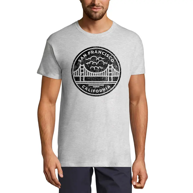 Ultrabasic Men's T-Shirt San Francisco Bridge - Short Sleeve Tee Shirt 1