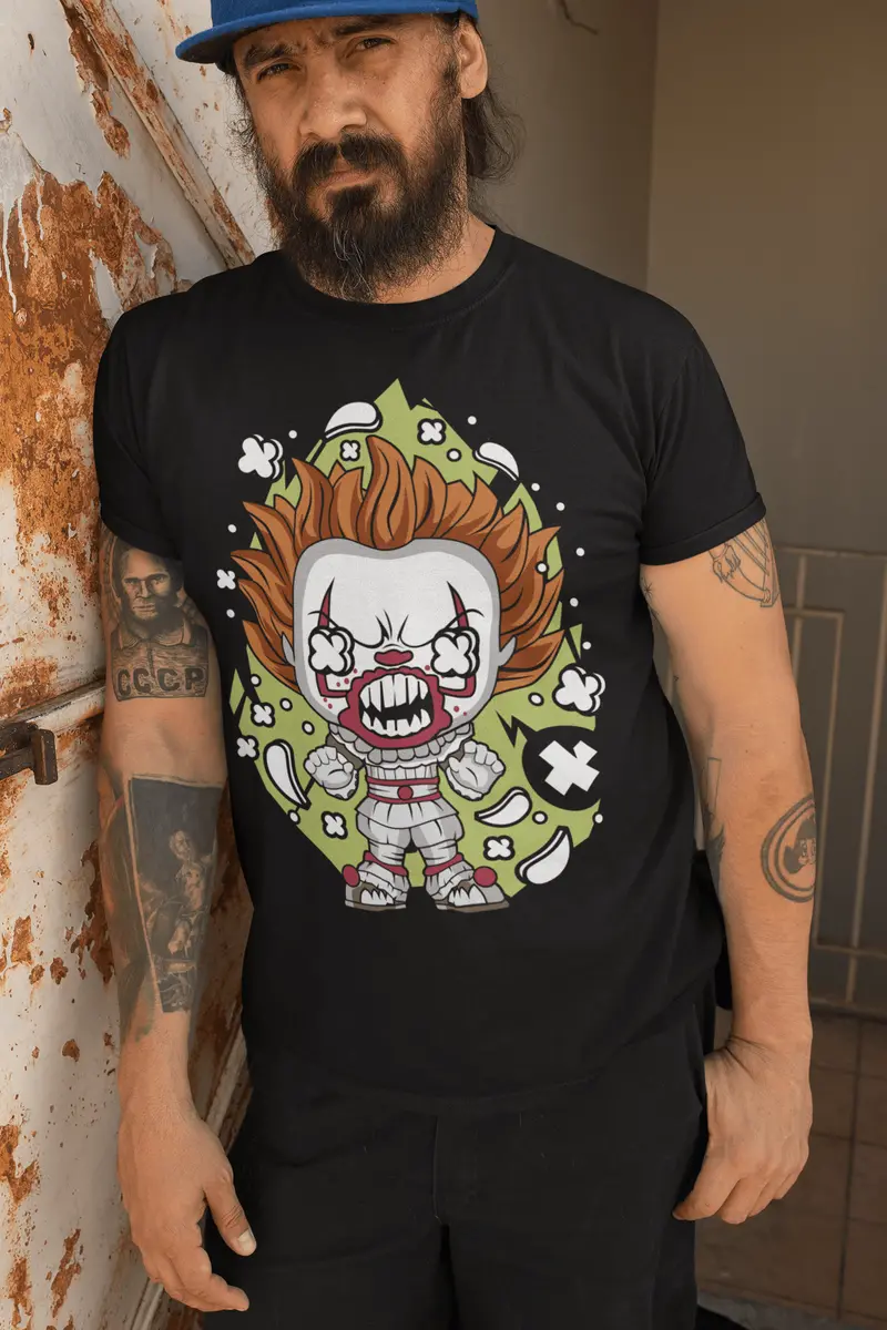 Ultrabasic Men's T-Shirt Scary Dancing Clown - Adult Halloween Movie Shirt 1