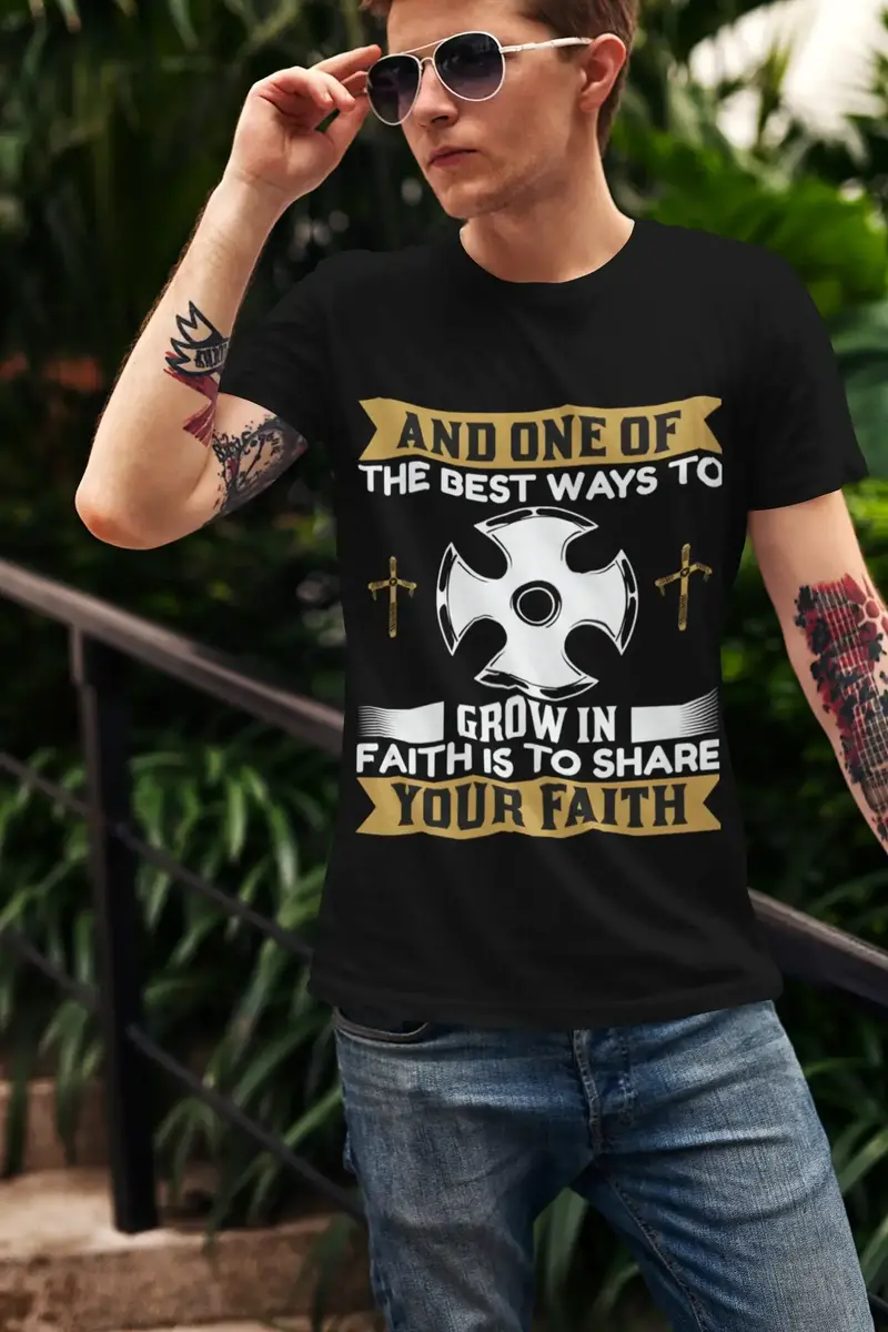 Ultrabasic Men's T-Shirt Share Your Faith - Christian Religious Shirt 1