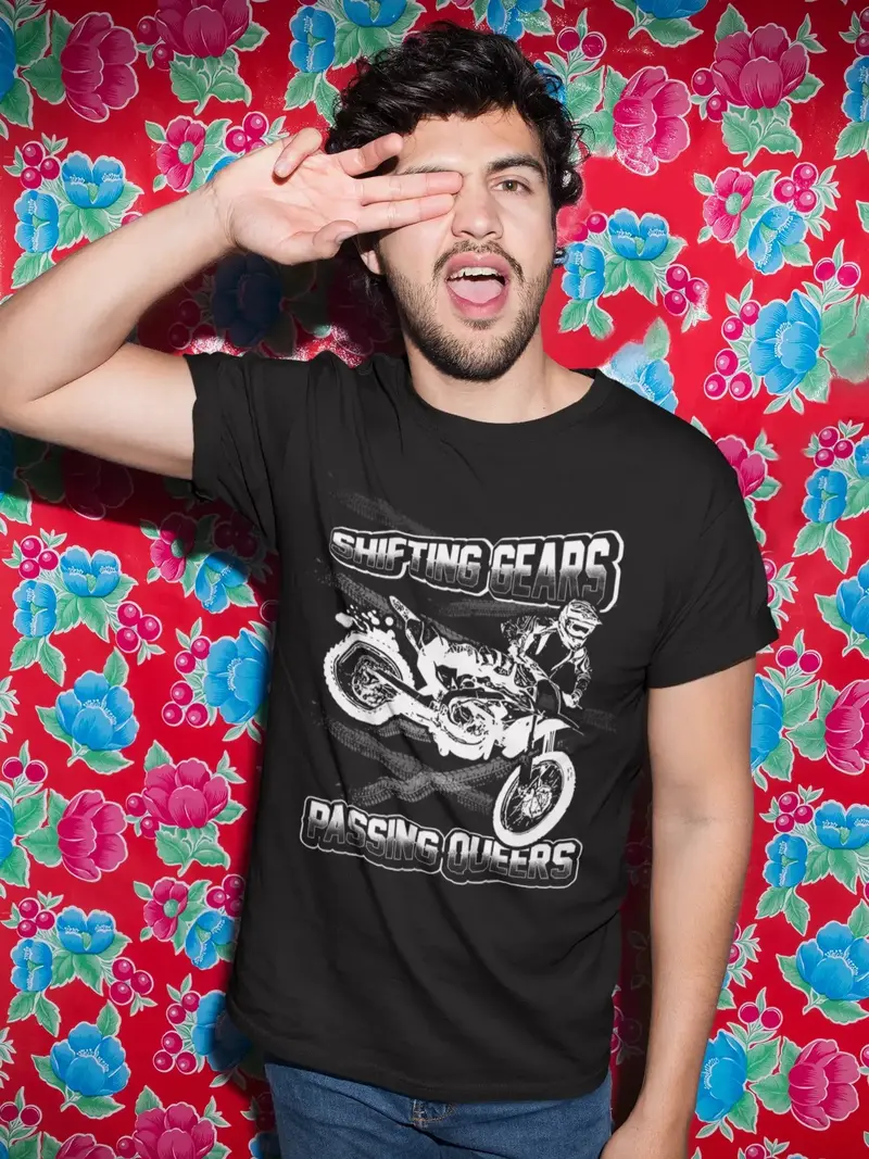 Ultrabasic Men's T-Shirt Shifting Gears Passing Queers - Motorcycle Lovers Tee Shirt 1