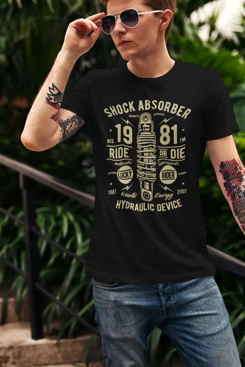 Ultrabasic Men's T-Shirt Shock Absorber - Lucky Rider Since 1981 Tee Shirt 1