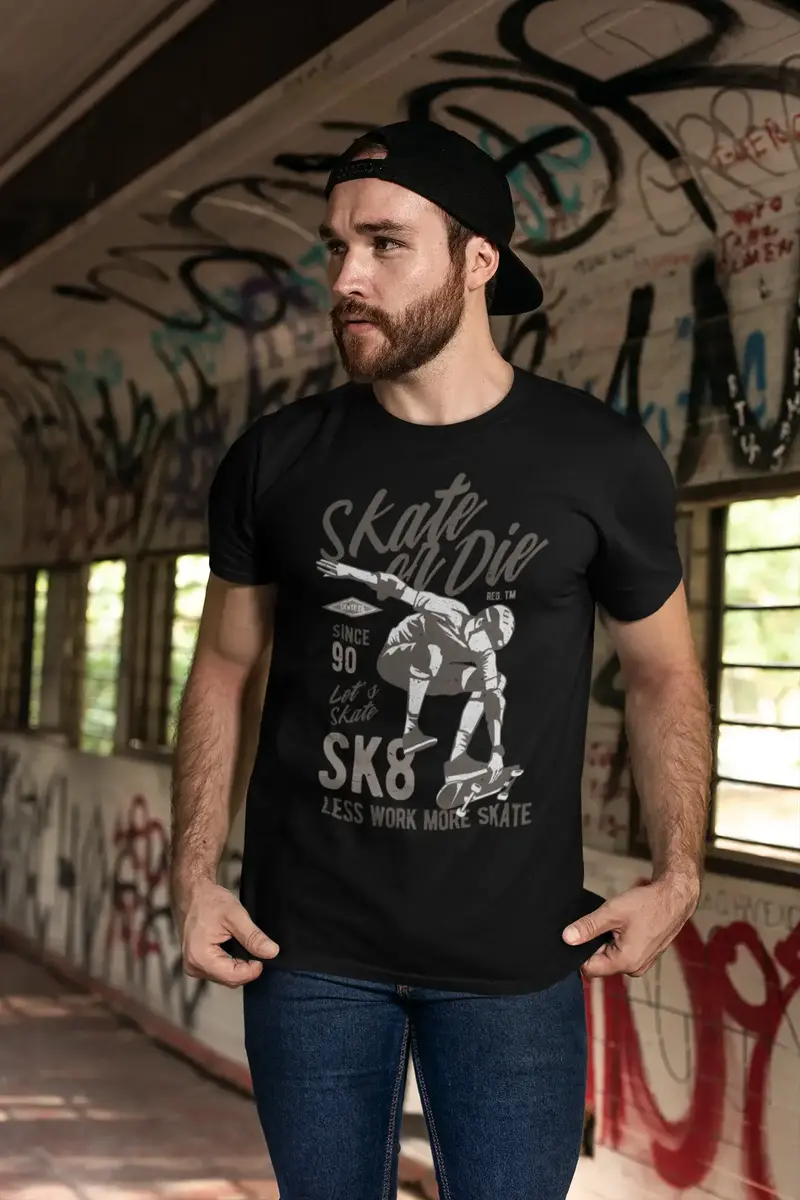 Ultrabasic Men's T-Shirt Skate Or Die Since 90S - Let's Skate Sk8 Tee Shirt 1