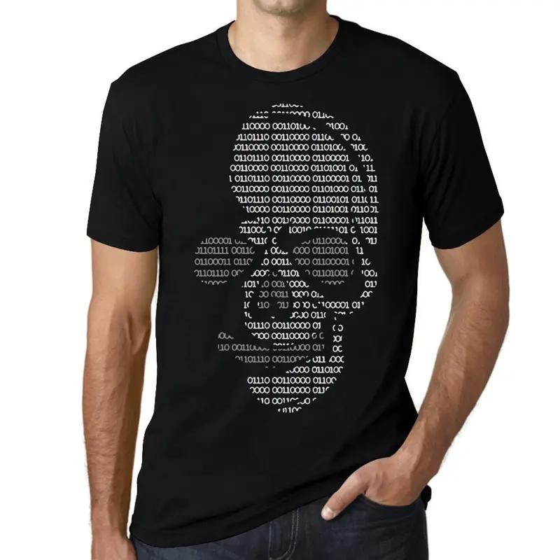 Ultrabasic Men's T-Shirt - Skull Binary Code - Funny Shirt For Programmers 1