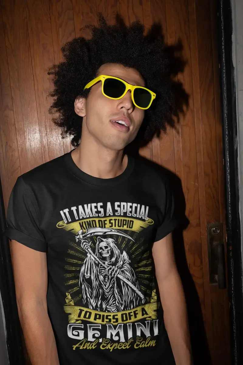 Ultrabasic Men's T-Shirt Special Kind Of Stupid To Piss Off A Gemini - Funny Shirt 1