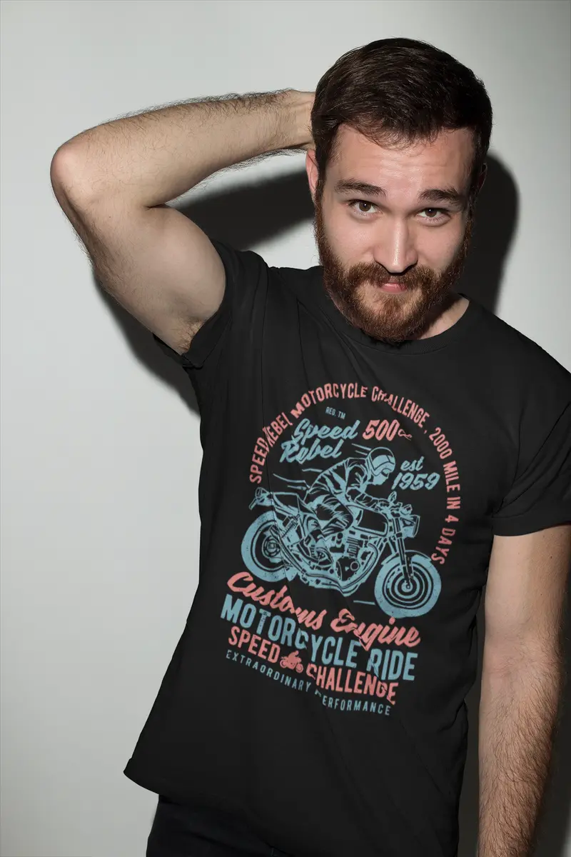 Ultrabasic Men's T-Shirt Speed Rebel Motorcycle 1959 - Custom Engine Ride Tee Shirt 2