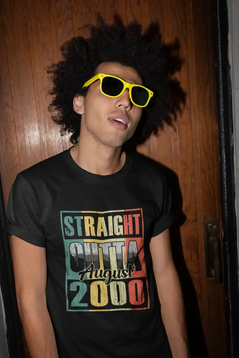 Ultrabasic Men's T-Shirt Straight Outta August 2000 - Vintage 21St Birthday Gift Tee Shirt 1
