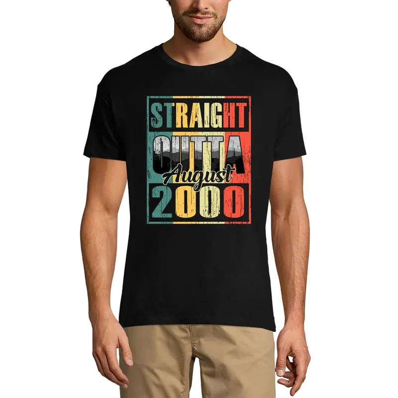 Ultrabasic Men's T-Shirt Straight Outta August 2000 - Vintage 21St Birthday Gift Tee Shirt 3