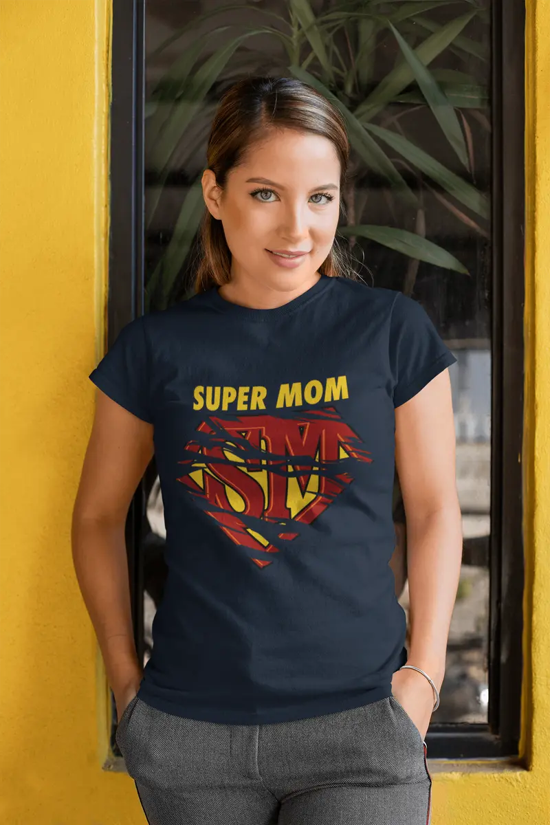 Ultrabasic Men's T-Shirt Super Mom Superhero Mother's Day Comics Casual Vintage Gift 1