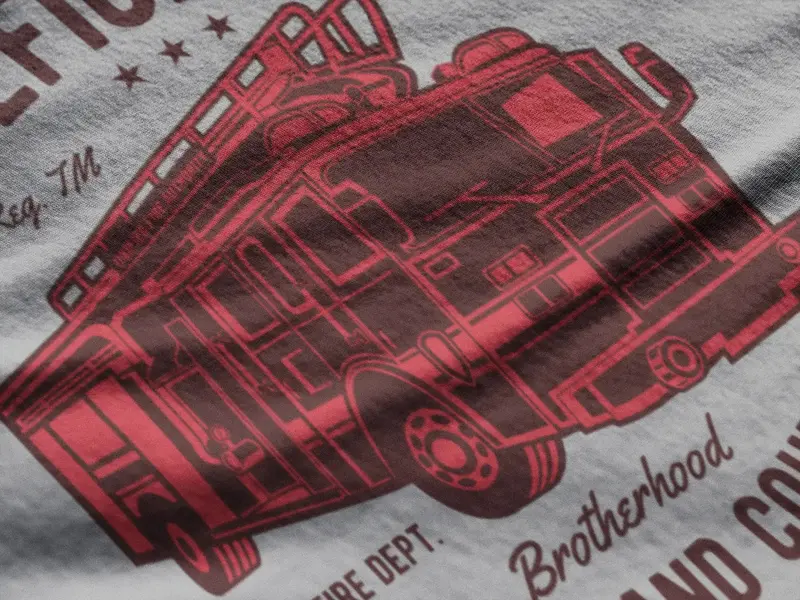 Ultrabasic Men's T-Shirt Support Your Local Firefighters - Brotherhood Fire Fighter Tee Shirt 1