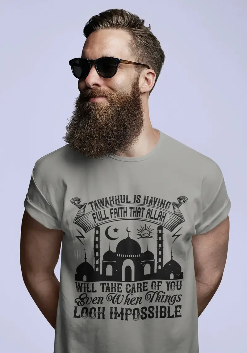 Ultrabasic Men's T-Shirt Tawakkul Is Having Full Faith That Allah Will Take Care Of You - Muslim Tee Shirt 1