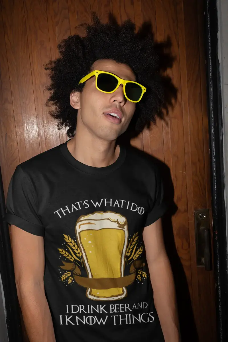 Ultrabasic Men's T-Shirt That's What I Do I Drink Beer And I Know Things - Beer Lover Tee Shirt 1