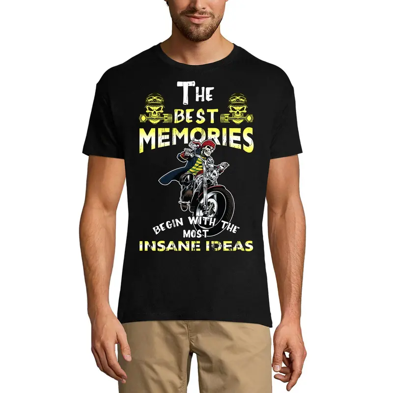 Ultrabasic Men's T-Shirt The Best Memories Begin With The Most Insane Ideas - Humor Biker Tee Shirt 2