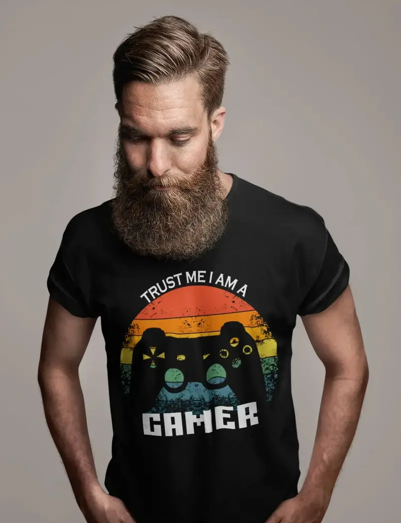 Ultrabasic Men's T-Shirt Trust Me I Am A Gamer - Funny Sunset Gaming Shirt 1