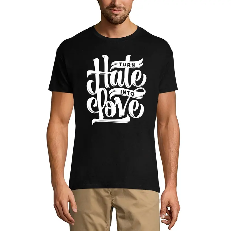 Ultrabasic Men's T-Shirt Turn Hate Into Love - Short Sleeve Tee Shirt 1
