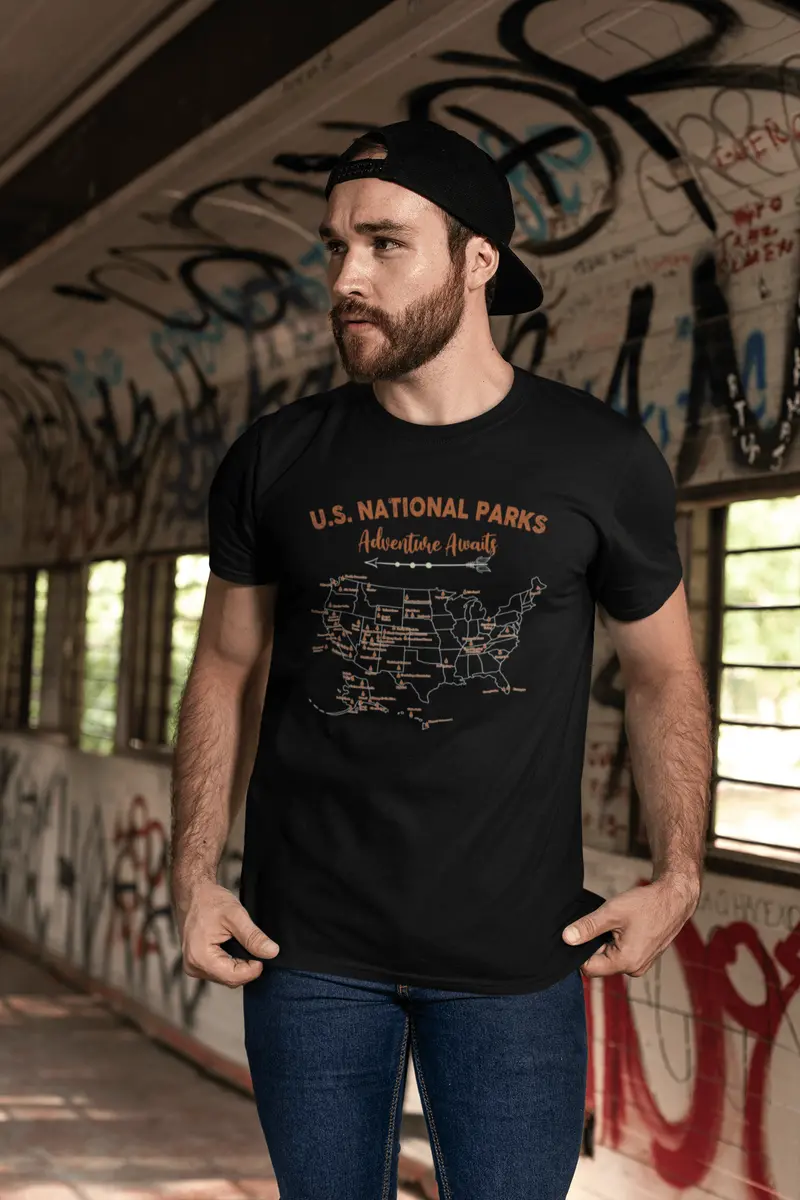 Ultrabasic Men's T-Shirt U.S. National Parks Adventure Awaits - Mountain Hiker Tee Shirt 2