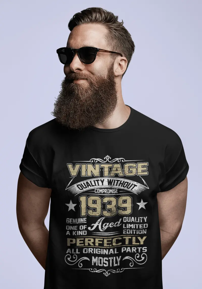 Ultrabasic Men's T-Shirt Vintage 1939 Aged Perfectly - 81St Birthday Gift Tee Shirt 1