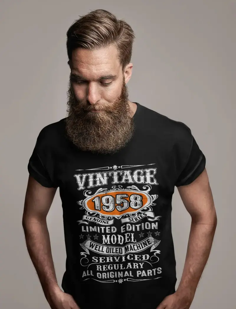 Ultrabasic Men's T-Shirt Vintage 1958 Limited Edition Well Oiled Machine - 62Nd Birthday Tee Shirt 1
