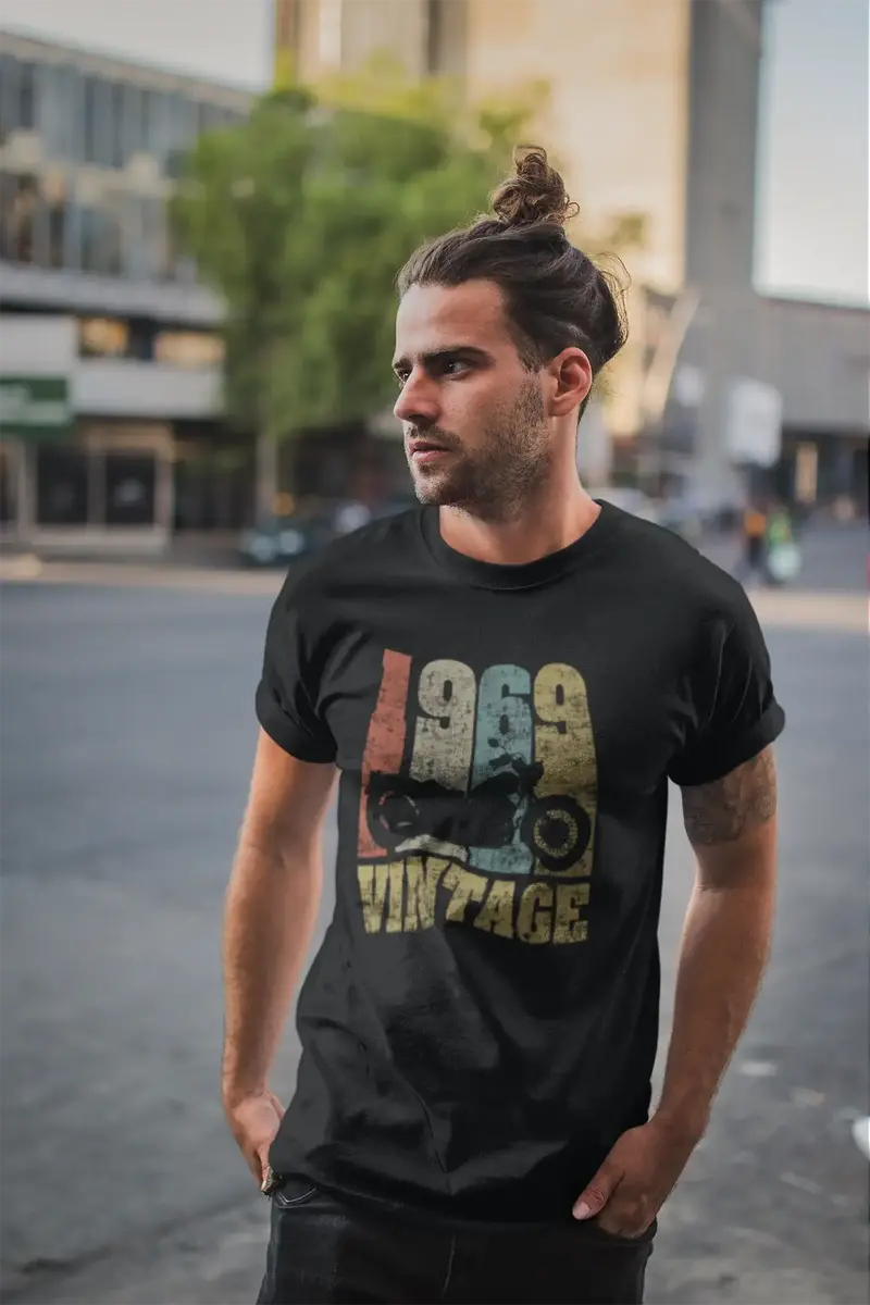 Ultrabasic Men's T-Shirt Vintage 1969 Motorcycle Rider - 51St Birthday Gift Tee Shirt 1