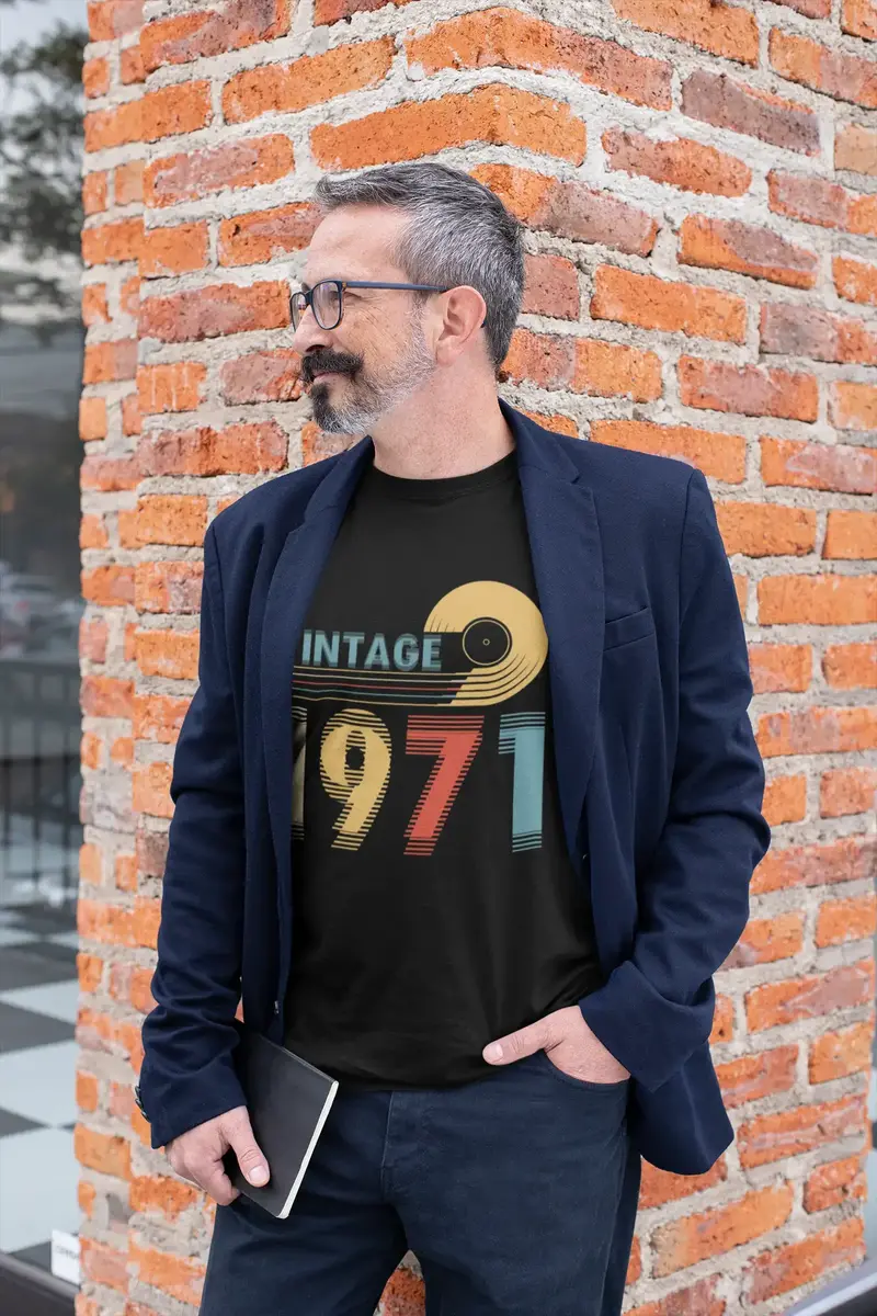 Ultrabasic Men's T-Shirt Vintage 1971 - Retro Blurry 50Th Birthday Gift Tee Shirt 1