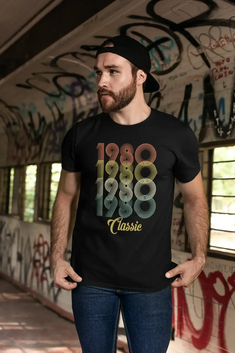 Ultrabasic Men's T-Shirt Vintage 1980 Classic - 40Th Birthday Gift Tee Shirt 1