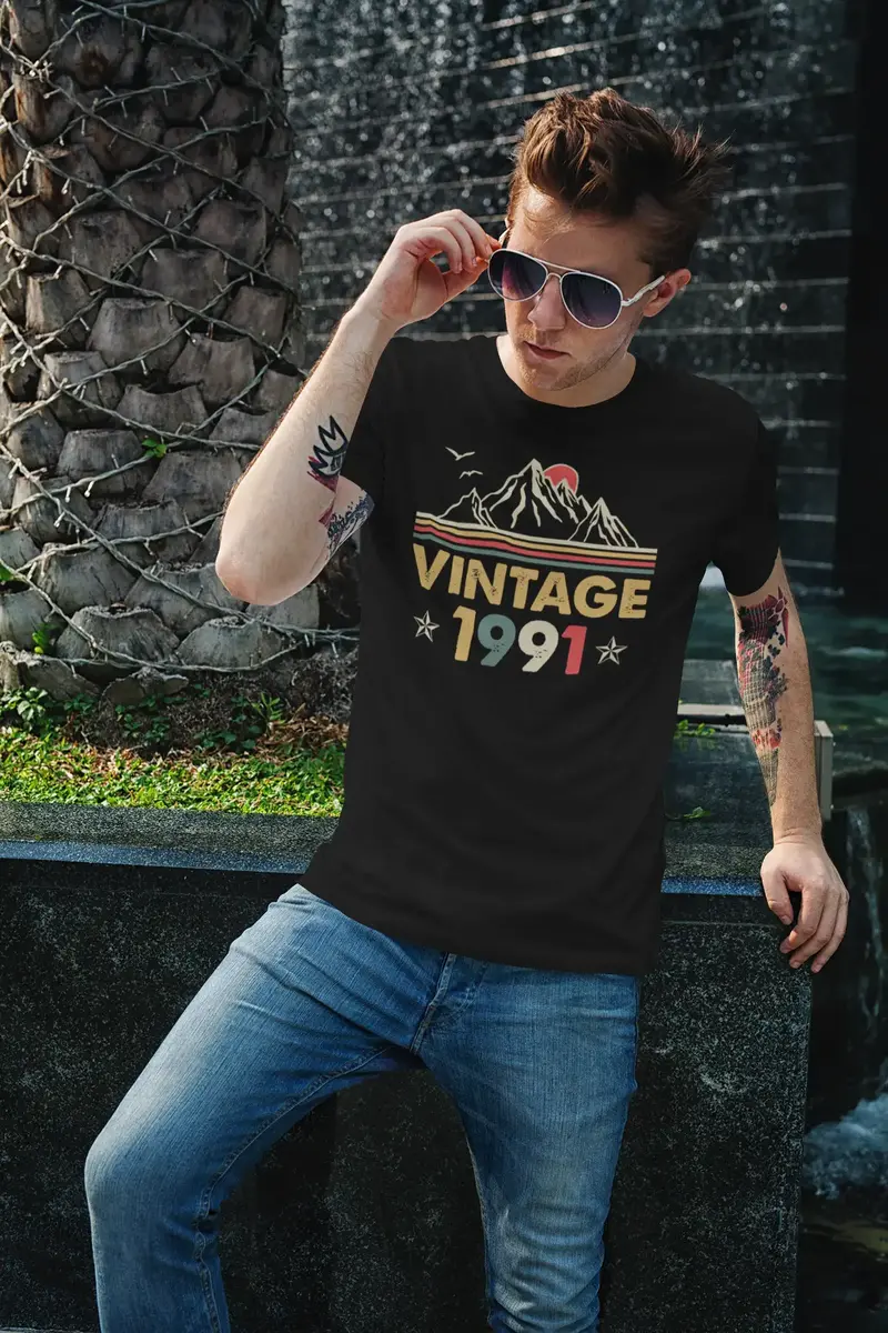 Ultrabasic Men's T-Shirt Vintage 1991 - Mountain 30Th Birthday Gift Tee Shirt 1