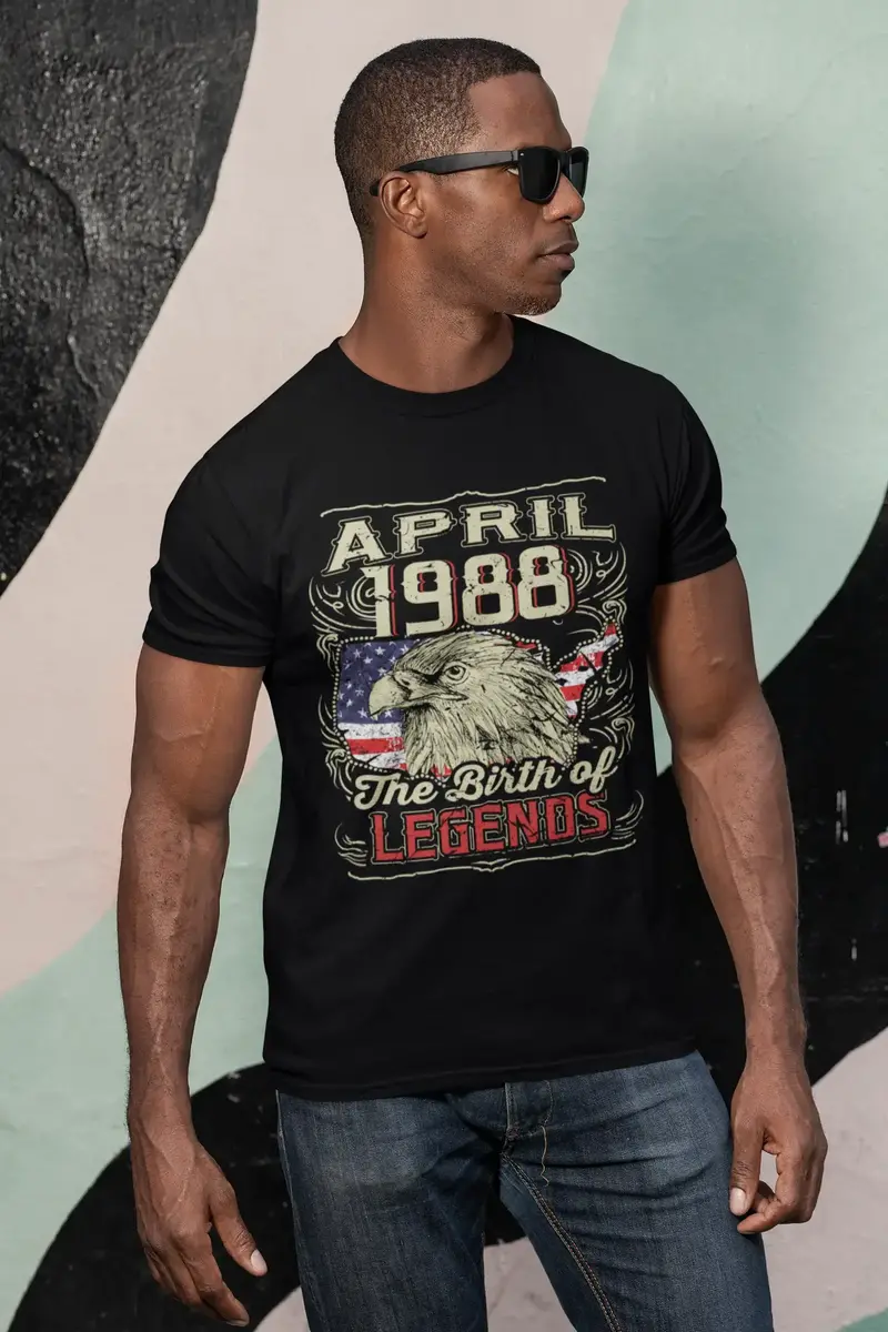 Ultrabasic Men's T-Shirt Vintage April 1988 Birth Of The Legends - Eagle 32Nd Birthday Tee Shirt 1