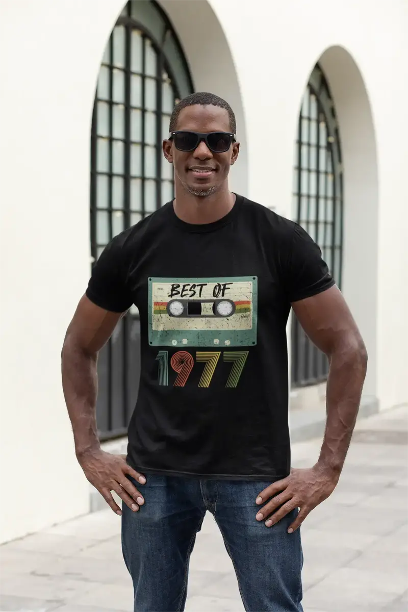 Ultrabasic Men's T-Shirt Vintage Best Of 1977 - Retro Cassette 44Th Birthday Gift Tee Shirt 1