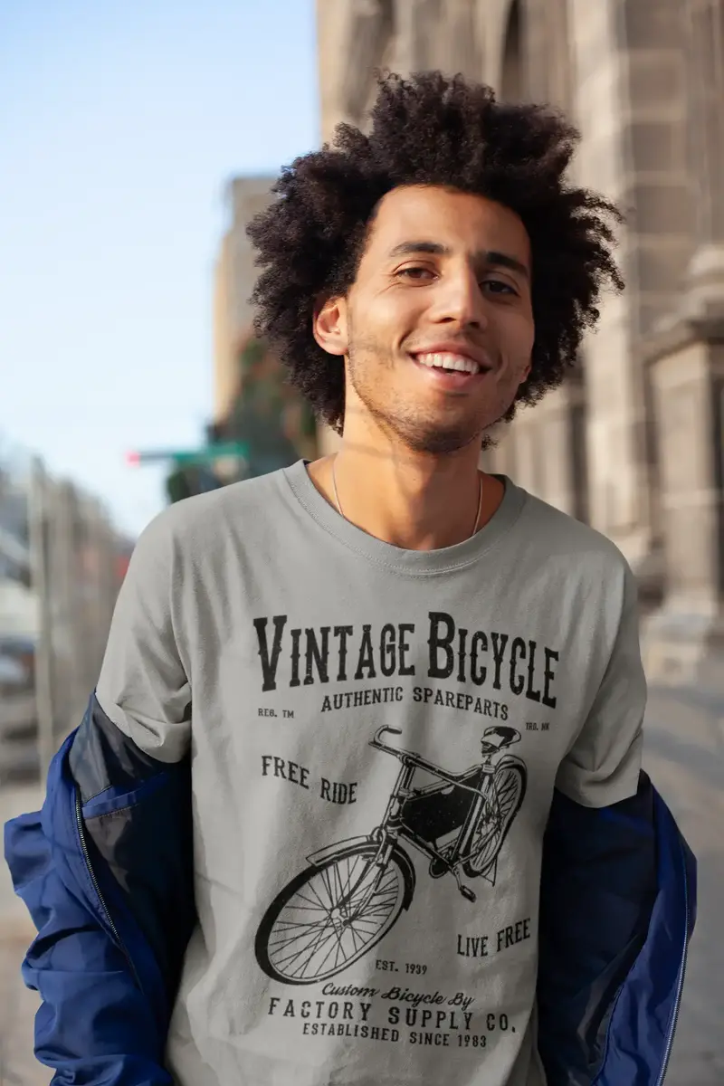 Ultrabasic Men's T-Shirt Vintage Bicycle - Custom Bicycle Since 1983 Tee Shirt 1