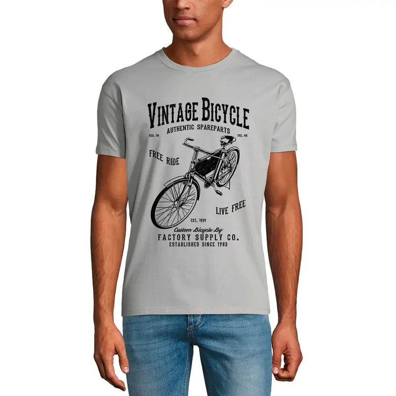 Ultrabasic Men's T-Shirt Vintage Bicycle - Custom Bicycle Since 1983 Tee Shirt 3