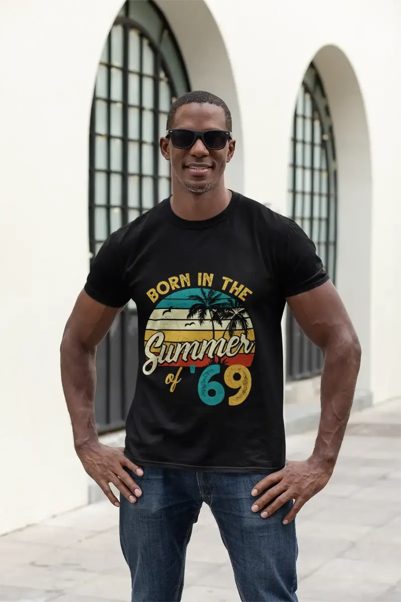 Ultrabasic Men's T-Shirt Vintage Born In The Summer Of 1969 - Beach 52Nd Birthday Gift Tee Shirt 1
