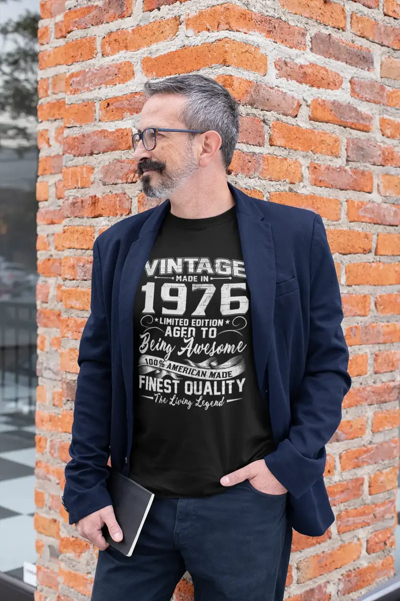 Ultrabasic Men's T-Shirt Vintage Made In 1976 Aged To Being Awesome - 44Th Birthday Tee Shirt 1