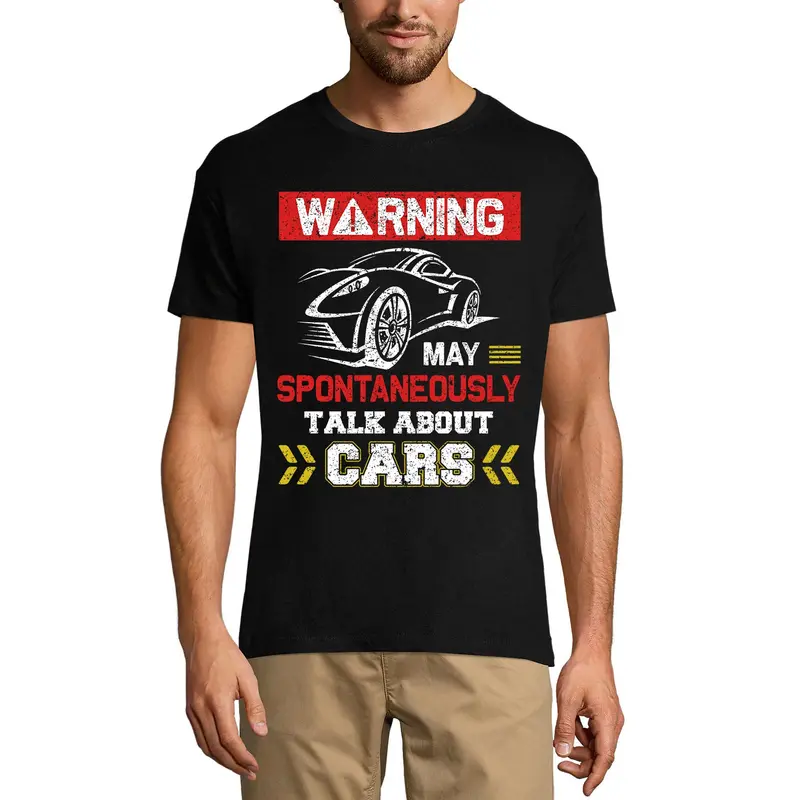 Ultrabasic Men's T-Shirt Warning May Spontaneously Talk About Car - Car Lovers Tee Shirt 2