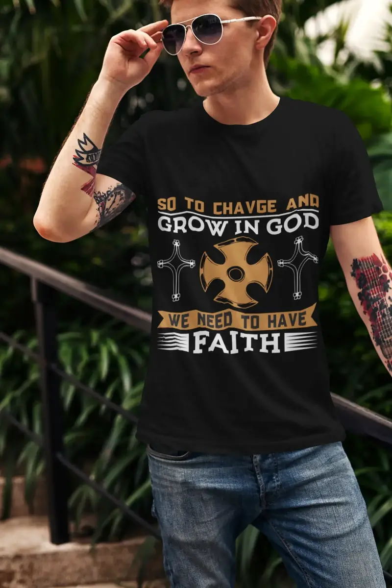Ultrabasic Men's T-Shirt We Need To Have Faith - Christian Religious Shirt 1