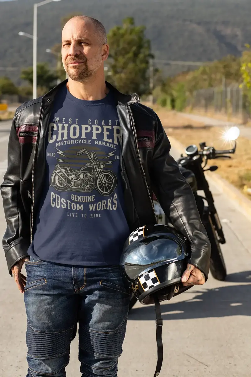 Ultrabasic Men's T-Shirt West Coast Chopper - Live To Ride Motorcycle Shirt For Men 1