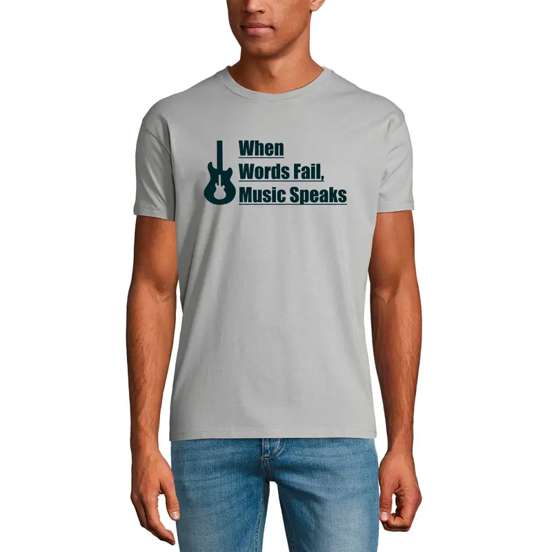 Ultrabasic Men's T-Shirt When Words Fail Music Speaks - Guitar Shirt For Musician 1
