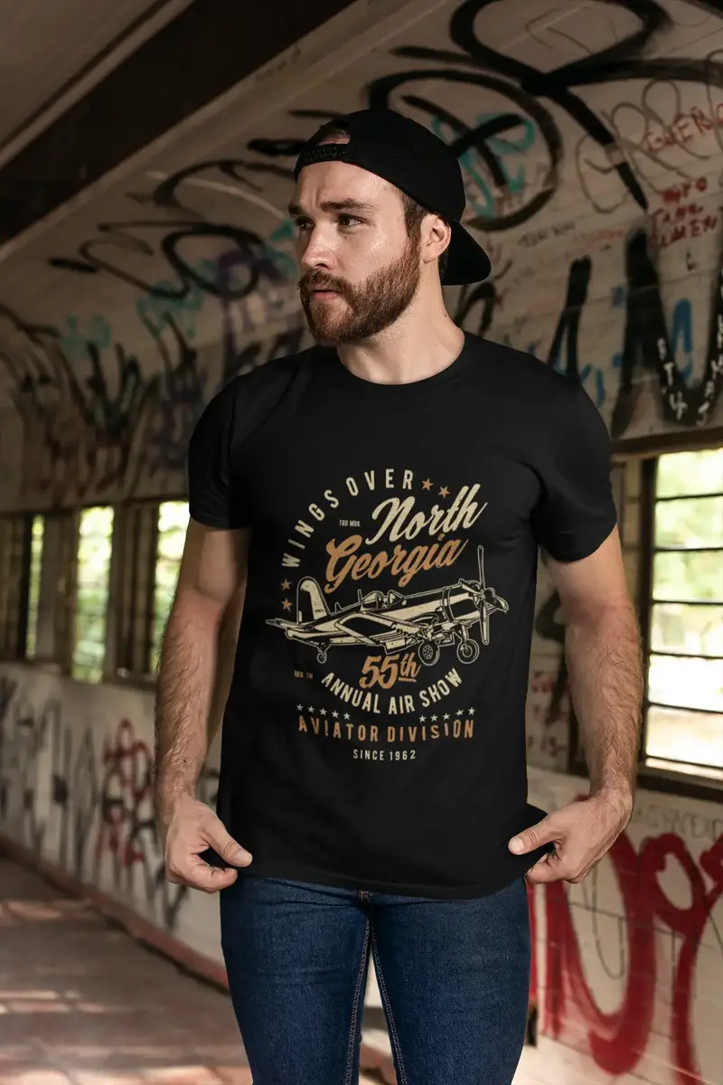 Ultrabasic Men's T-Shirt Wings Over North Georgia - 55Th Air Show Aviator Tee Shirt 1