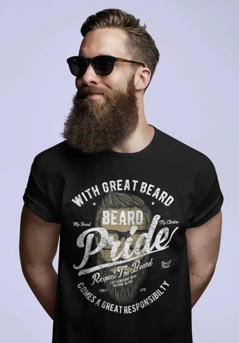 Ultrabasic Men's T-Shirt With Gread Beard Comes A Great Responsibility - Funny Pride Shirt For Men 1