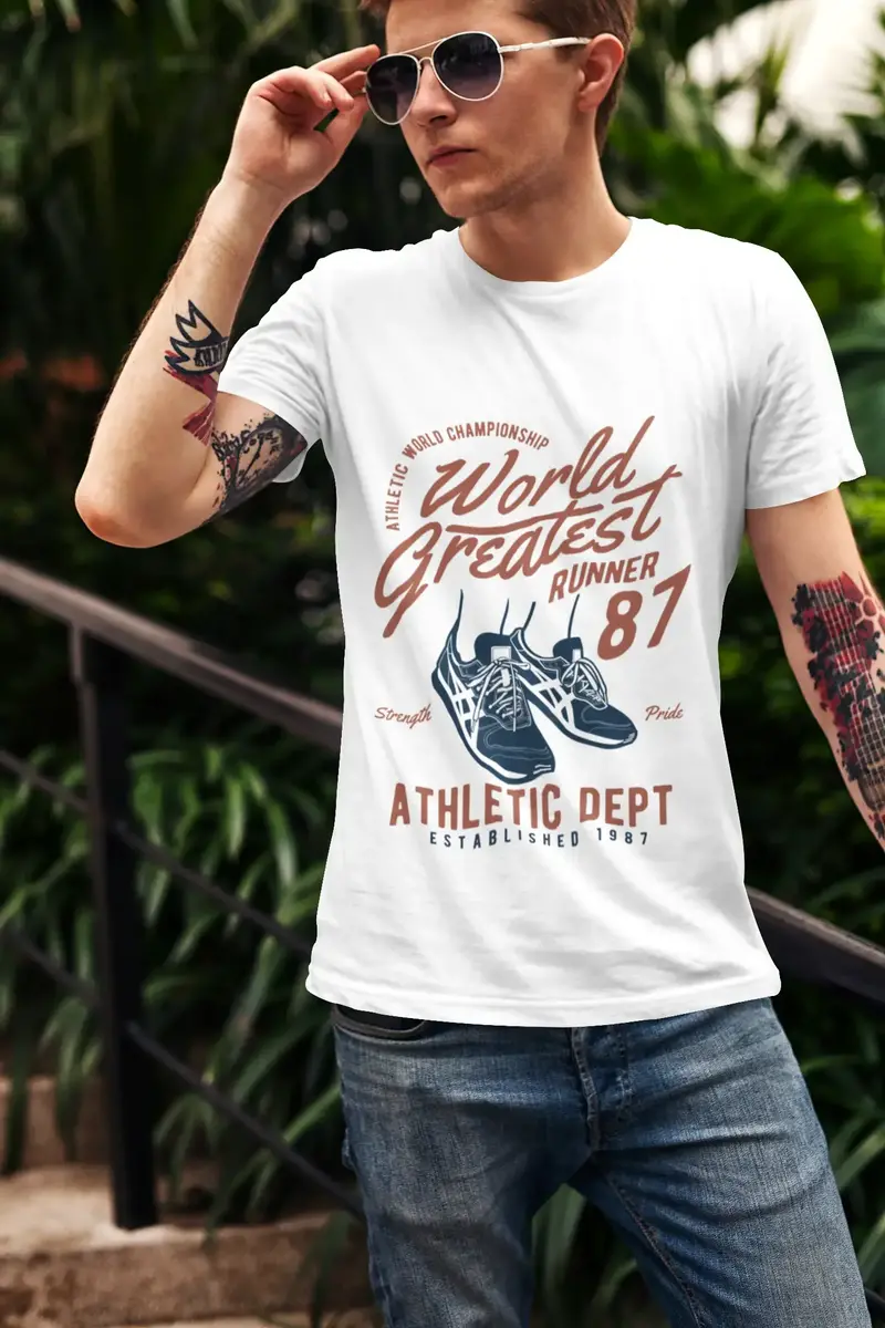 Ultrabasic Men's T-Shirt World Greatest Runner Established 87 - Vintage Shirt 1