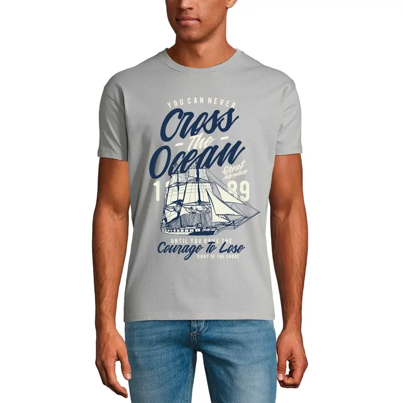 Ultrabasic Men's T-Shirt You Can Never Cross The Ocean - Great Adventure Tee Shirt 1