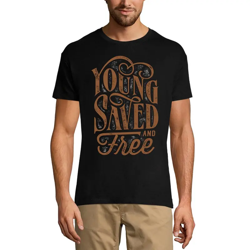 Ultrabasic Men's T-Shirt Young Saved And Free - Short Sleeve Tee Shirt 1
