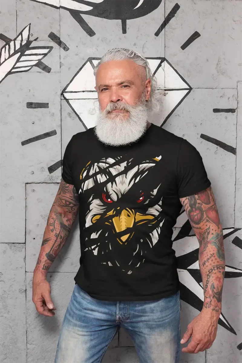Ultrabasic Men's Torn T-Shirt Angry Eagle - Graphic Apparel - Vintage Shirt 1