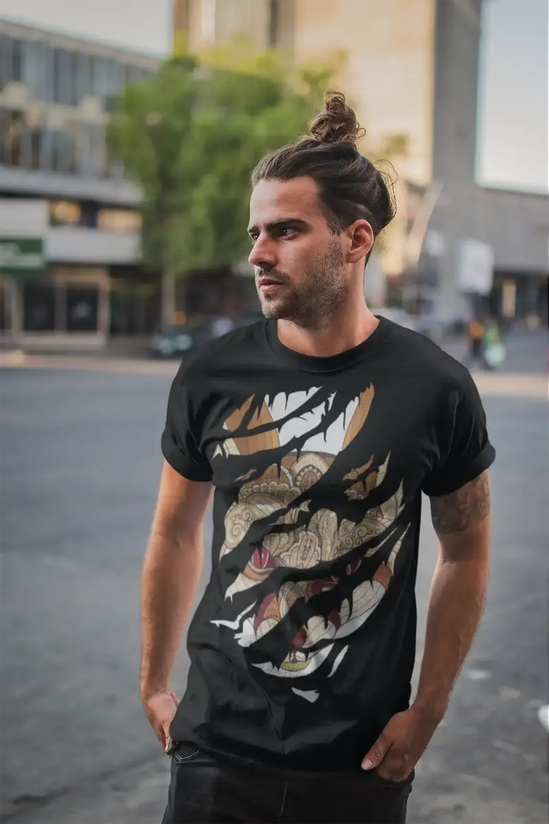 Ultrabasic Men's Torn T-Shirt Angry Red Fox - Graphic Apparel - Vintage Shirt 1