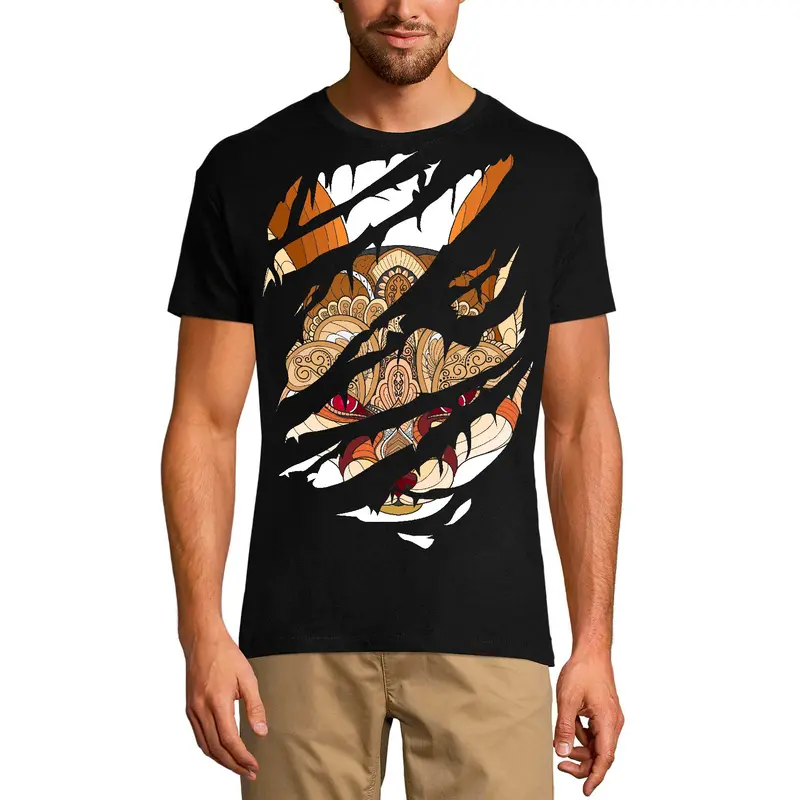 Ultrabasic Men's Torn T-Shirt Angry Red Fox - Graphic Apparel - Vintage Shirt 3