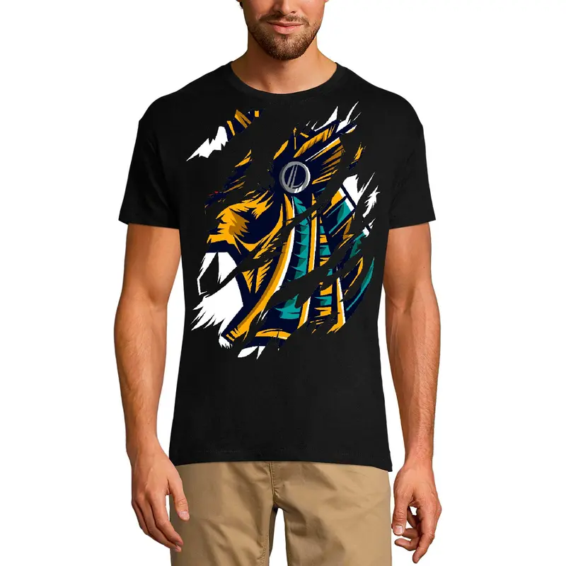 Ultrabasic Men's Torn T-Shirt Colorful Design - Vintage Short Sleeve Shirt 3